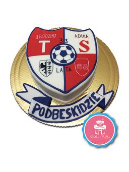 Tort TS Podbeskidzie - Tort w kształcie herbu Podbeskidzia