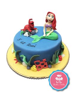 Tort Arielka - Tort z syrenką Ariel i krabem Sebastianem